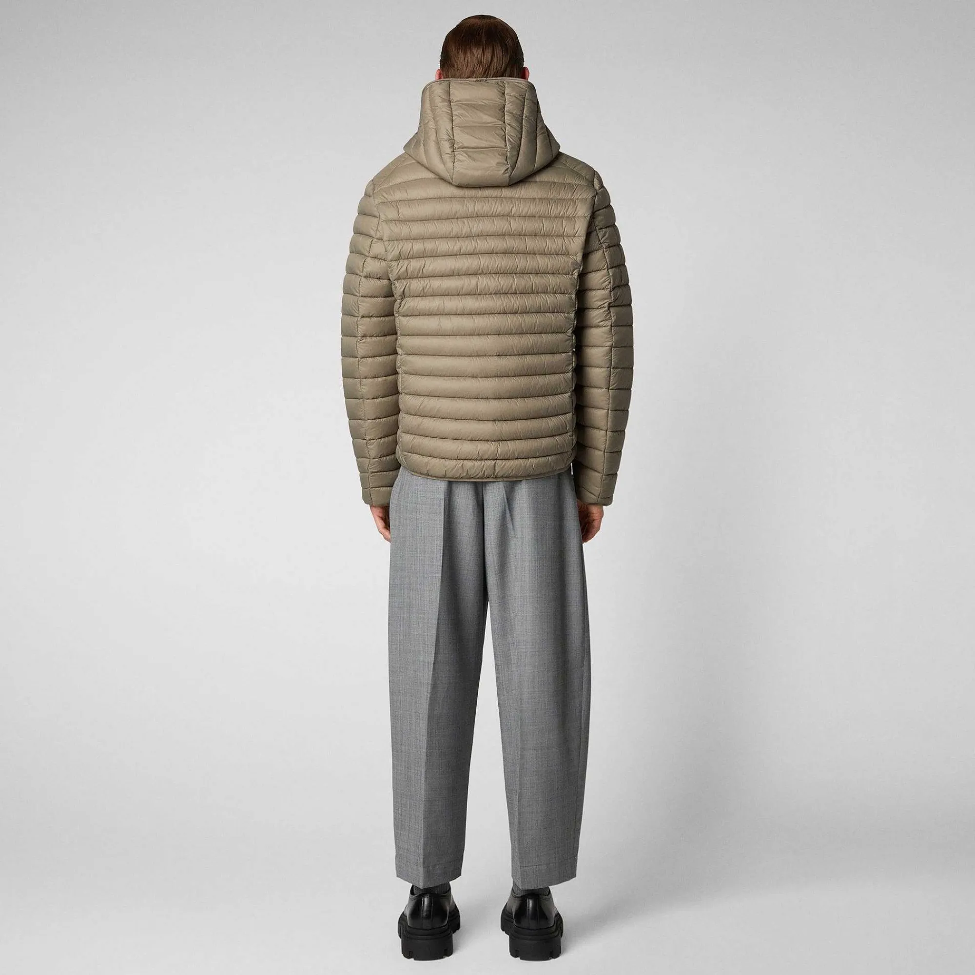 Menn Save The Duck Man'S Animal Free Hette Pufferjakke Donald I Elephant Grey