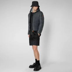 Menn Save The Duck Man'S Animal Free Hette Pufferjakke Donald I Storm Grey