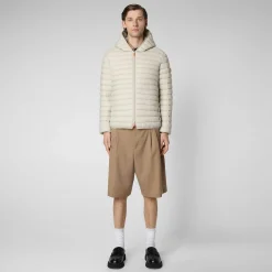 Menn Save The Duck Man'S Animal Free Hette Pufferjakke Donald I Regnaktig Beige