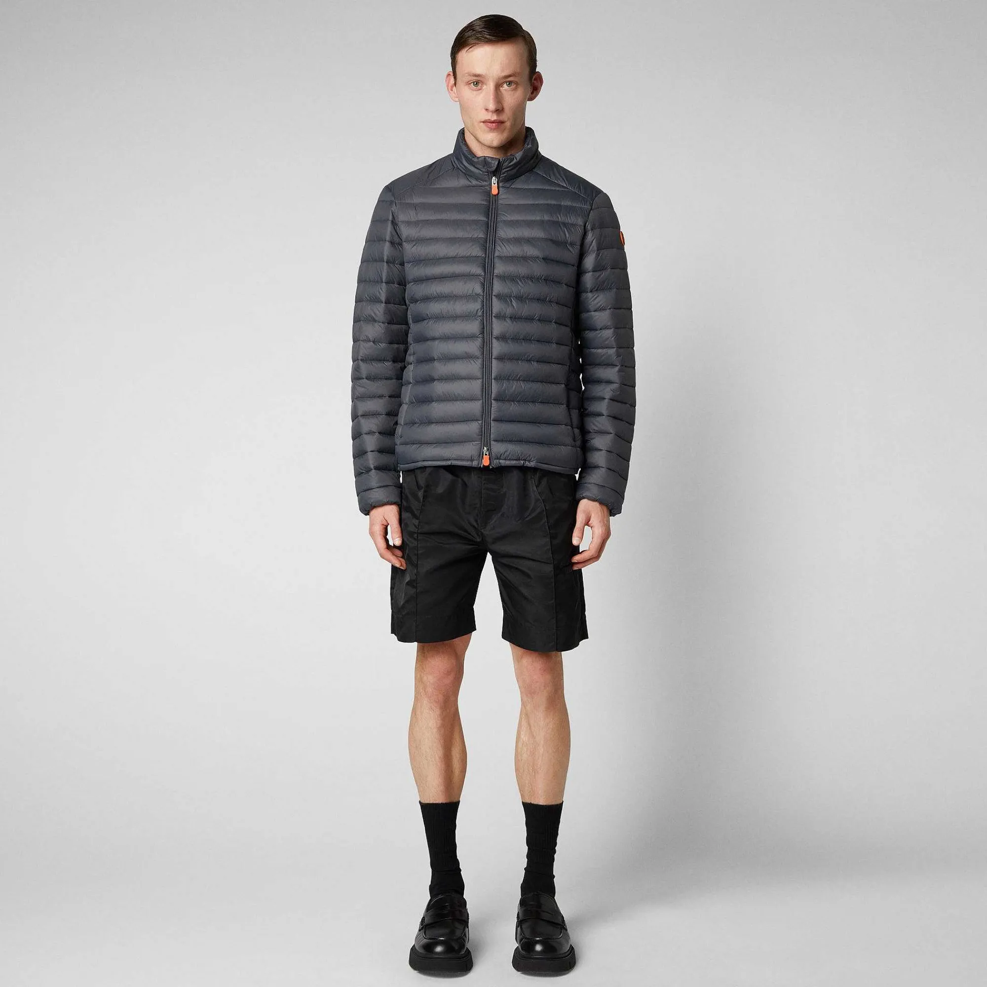 Menn Save The Duck Man'S Animal Free Puffer Alexander I Storm Grey