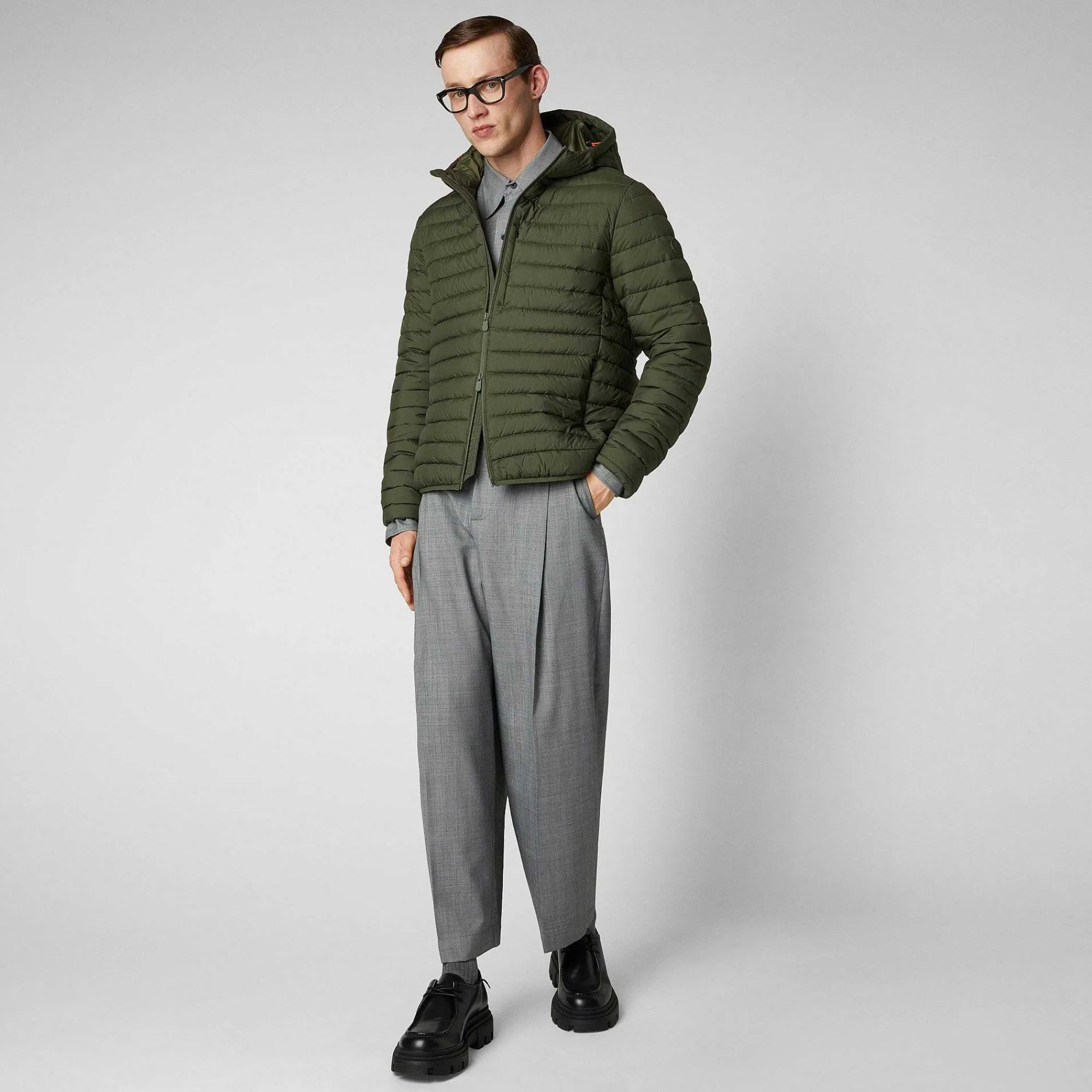 Menn Save The Duck Man'S Animal Free Puffer Cael I Stovete Oliven