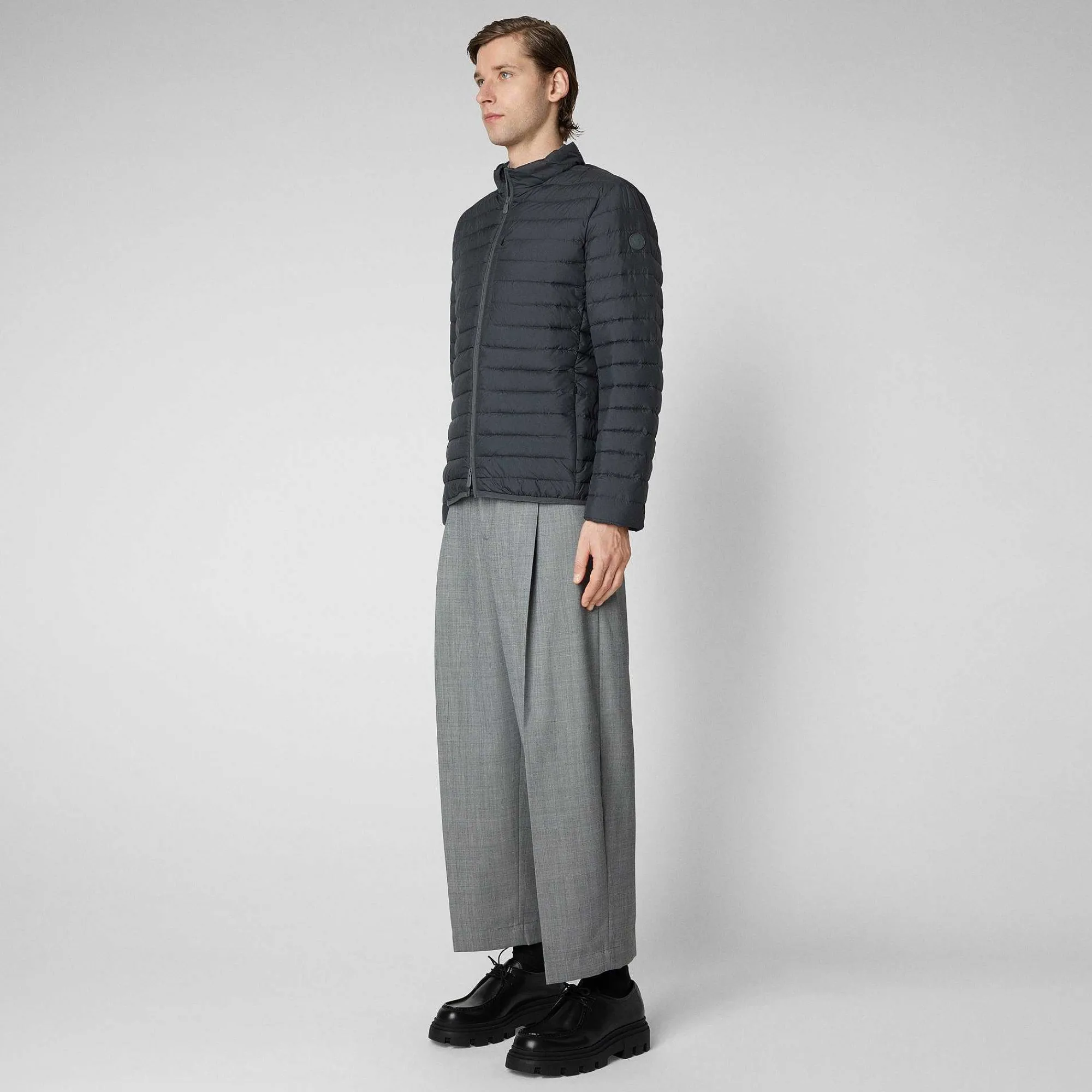 Menn Save The Duck Man'S Animal Free Puffer Cole I Storm Grey