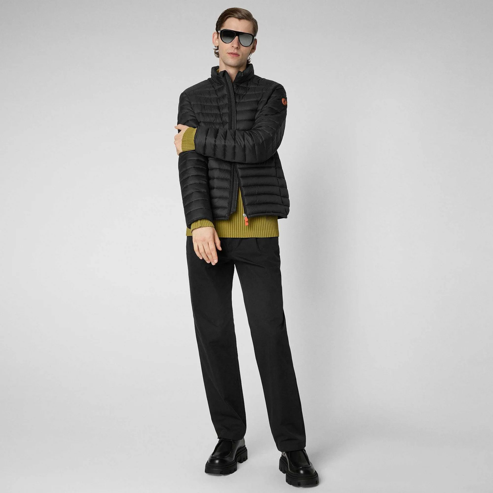Menn Save The Duck Man'S Animal Free Puffer Jacket Alexander In Black