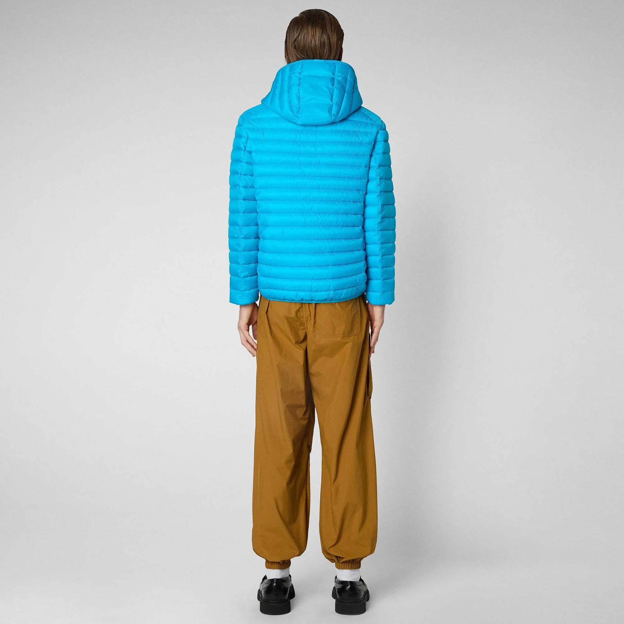 Menn Save The Duck Man'S Animal Free Puffer Jacket Helios I Fluo Blue