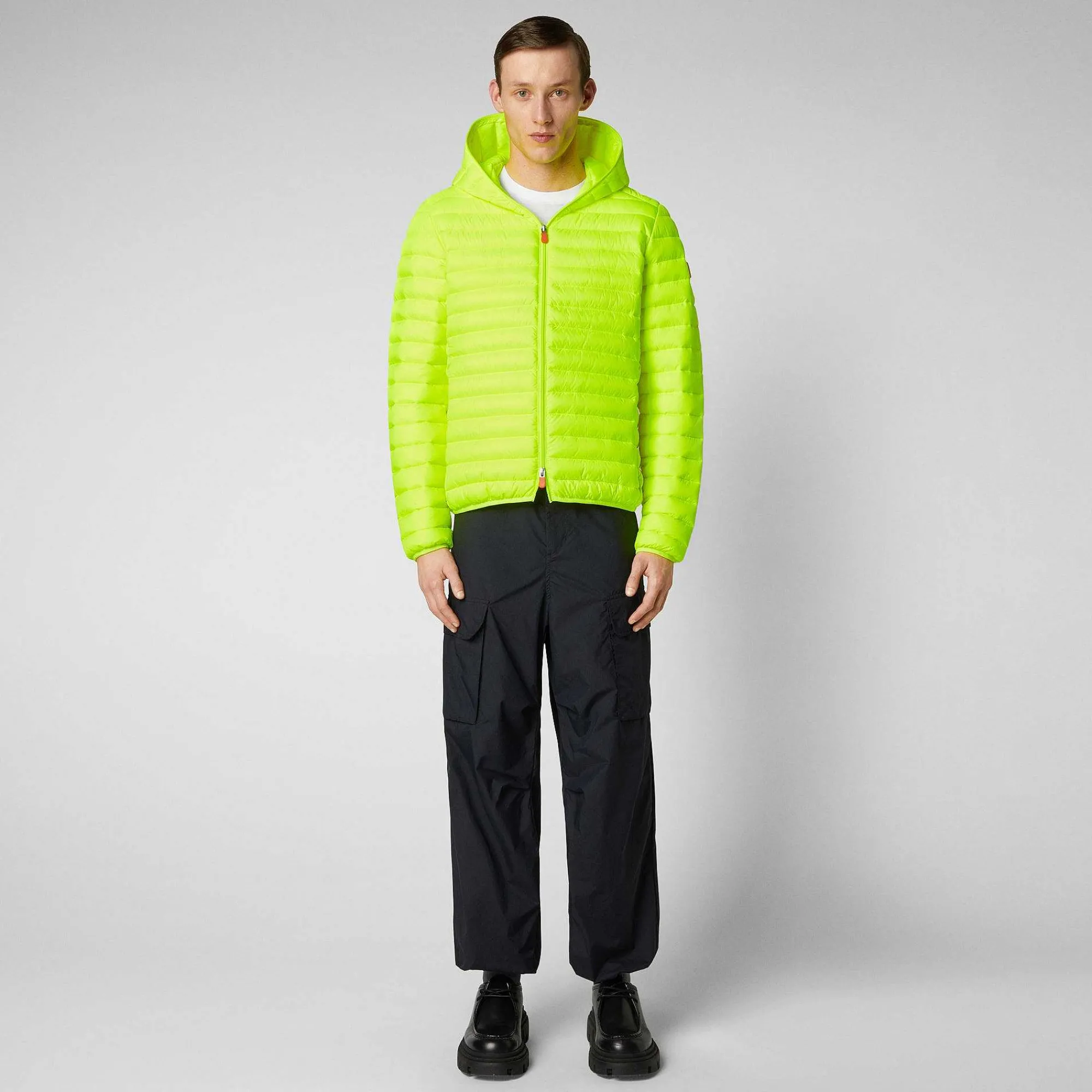 Menn Save The Duck Man'S Animal Free Puffer Jacket Helios I Fluo Yellow