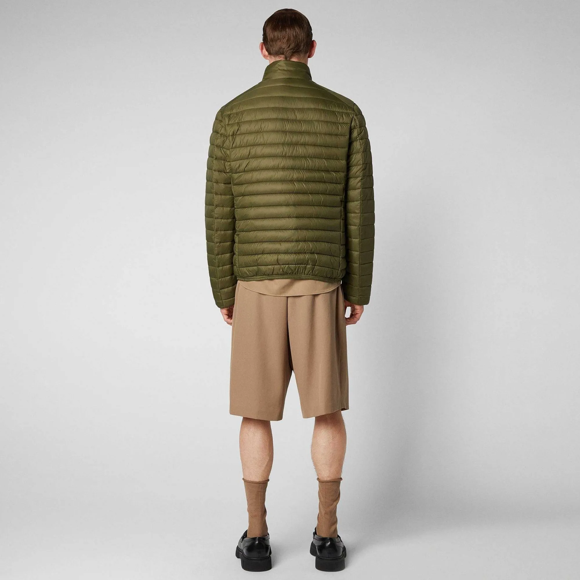 Menn Save The Duck Man'S Animal Free Puffer Jacket Alexander In Dusty Olive