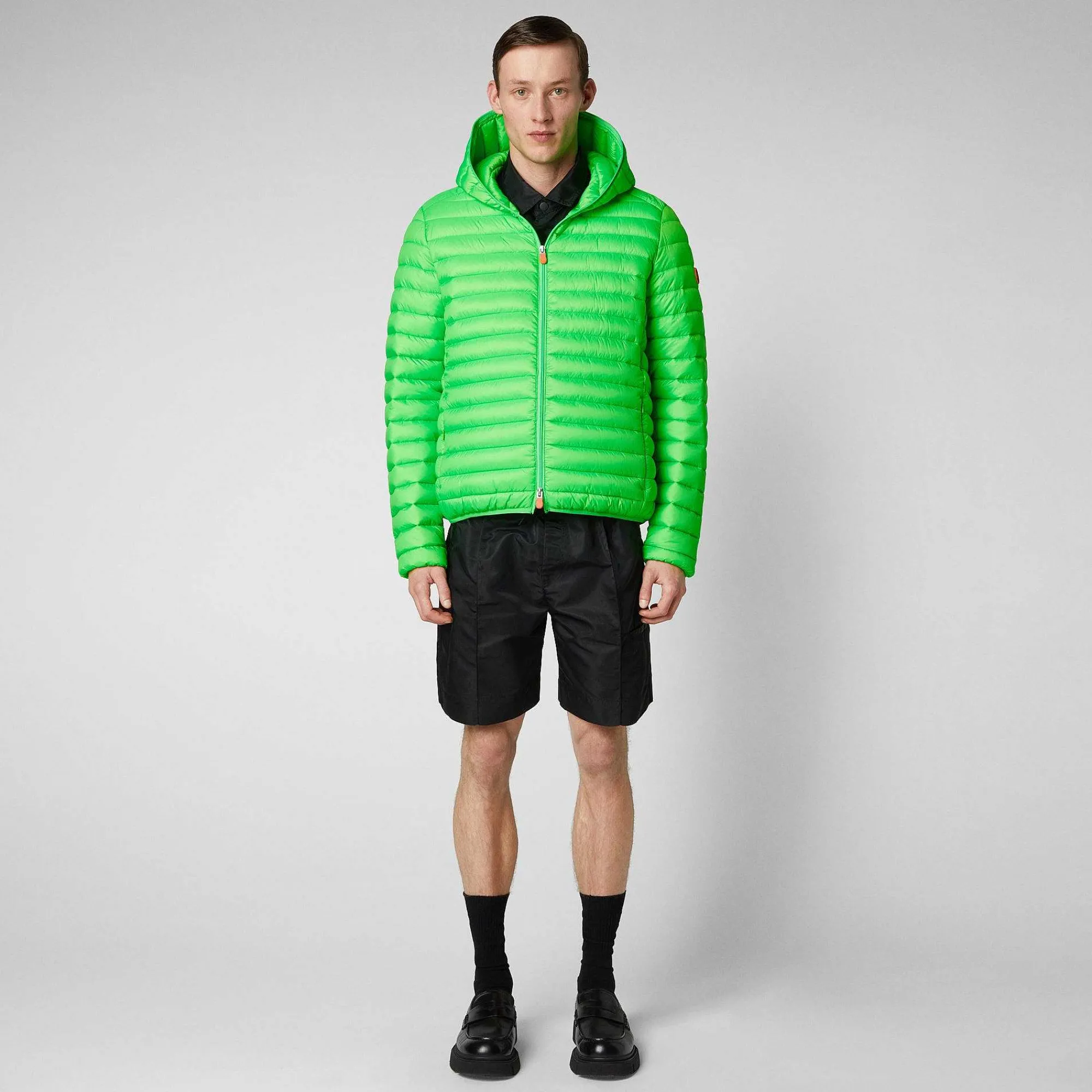 Menn Save The Duck Man'S Animal Free Puffer Jacket Helios In Fluo Green