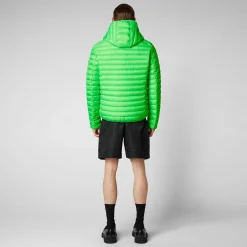 Menn Save The Duck Man'S Animal Free Puffer Jacket Helios In Fluo Green