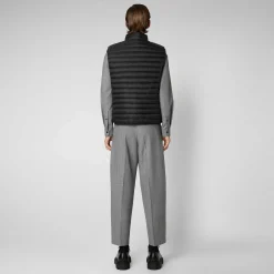 Menn Save The Duck Man'S Vattert Gilet Adam I Svart