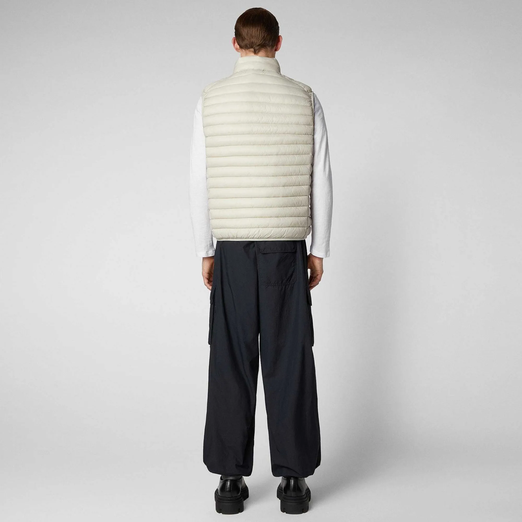 Menn Save The Duck Man'S Vattert Gilet Adam I Regntung Beige
