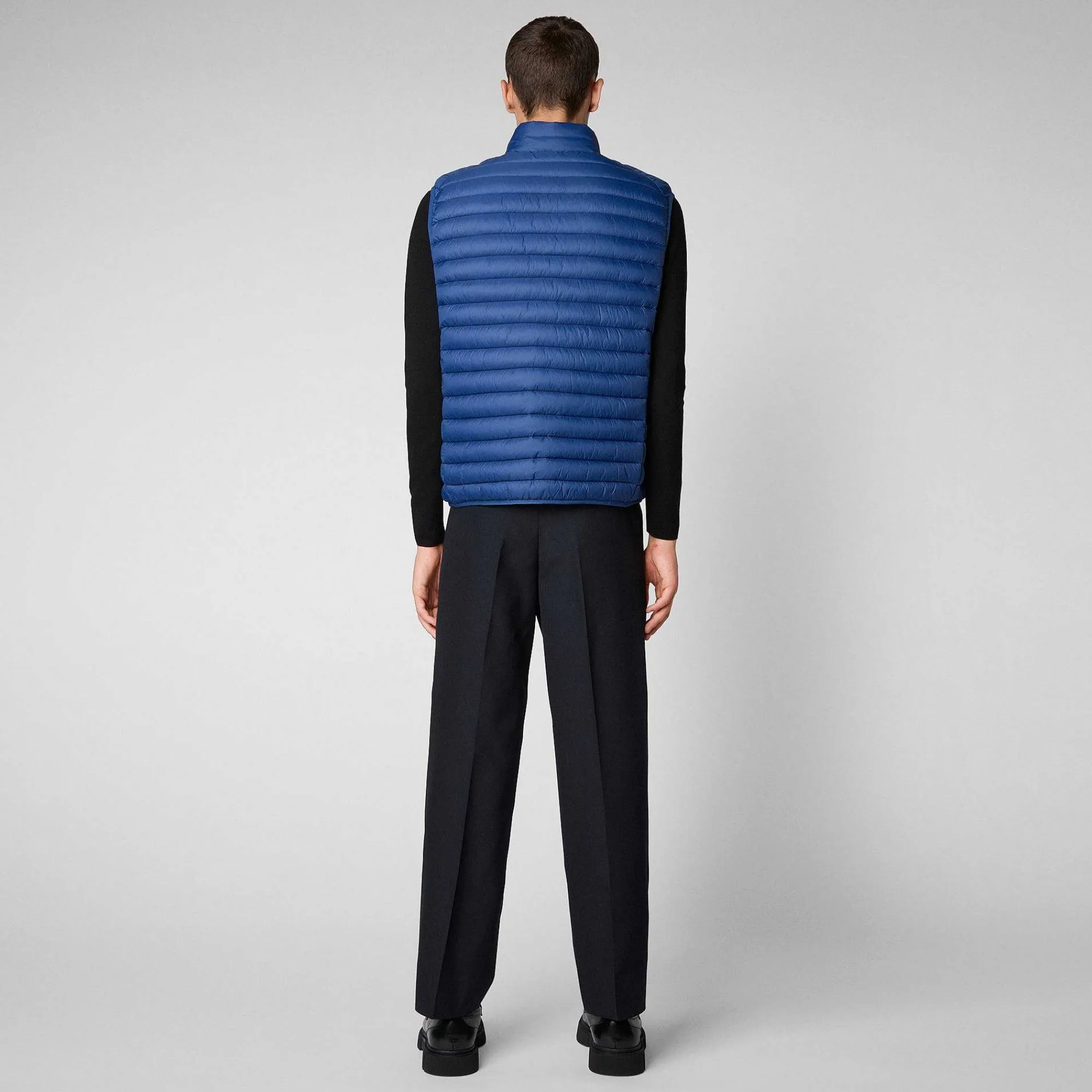 Menn Save The Duck Man'S Vattert Gilet Adam I Eclipse Blue