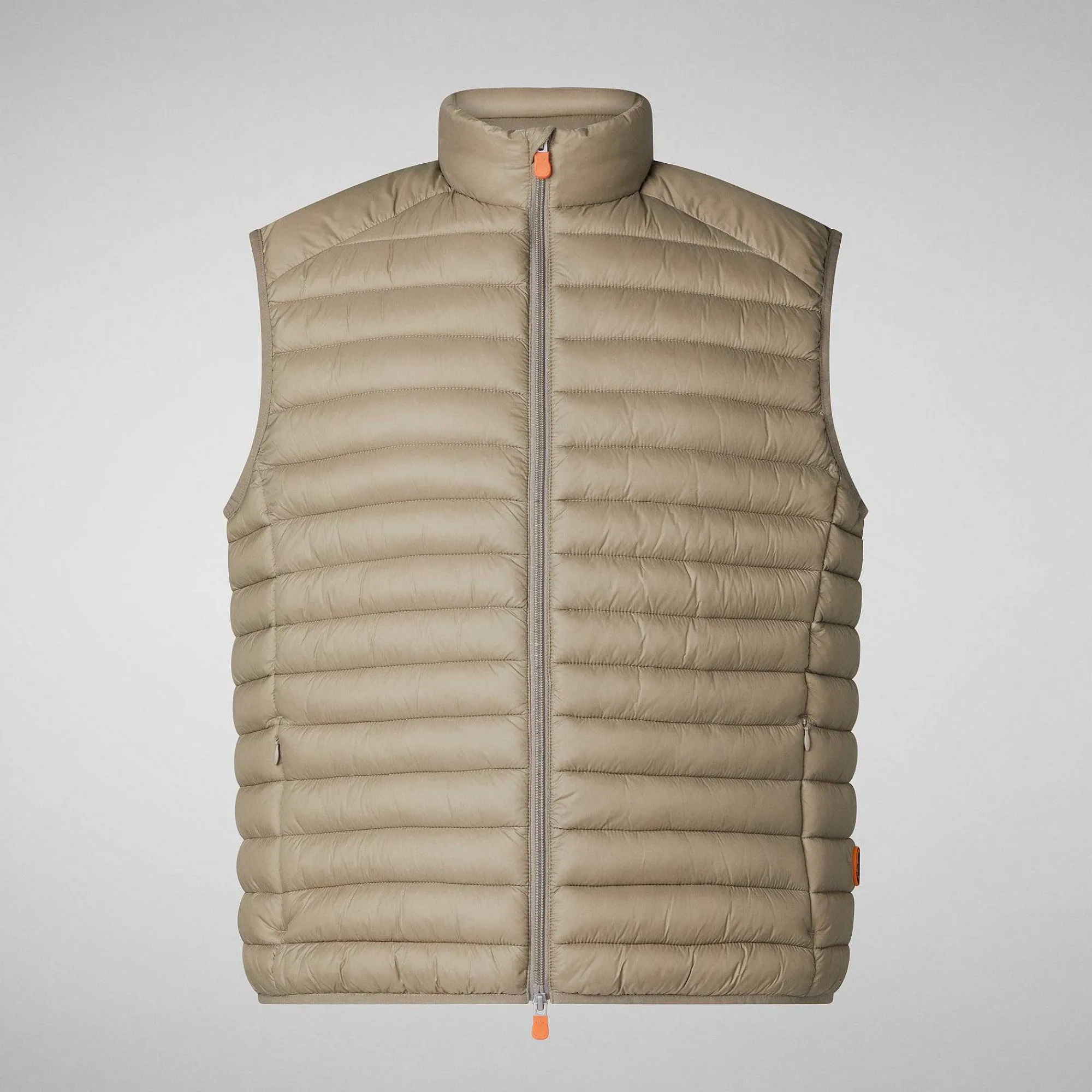 Menn Save The Duck Man'S Vattert Gilet Adam I Elephant Grey