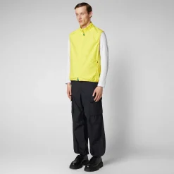 Menn Save The Duck Man'S Vest Mars I Starlight Yellow
