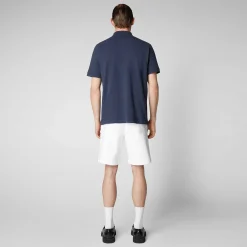 Menn Save The Duck Poloskjorte Man Orio I Marineblatt