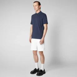 Menn Save The Duck Poloskjorte Man Orio I Marineblatt