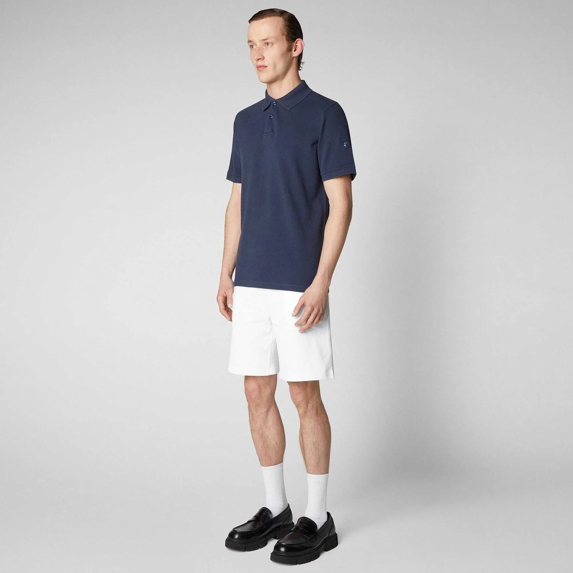 Menn Save The Duck Poloskjorte Man Orio I Marineblatt