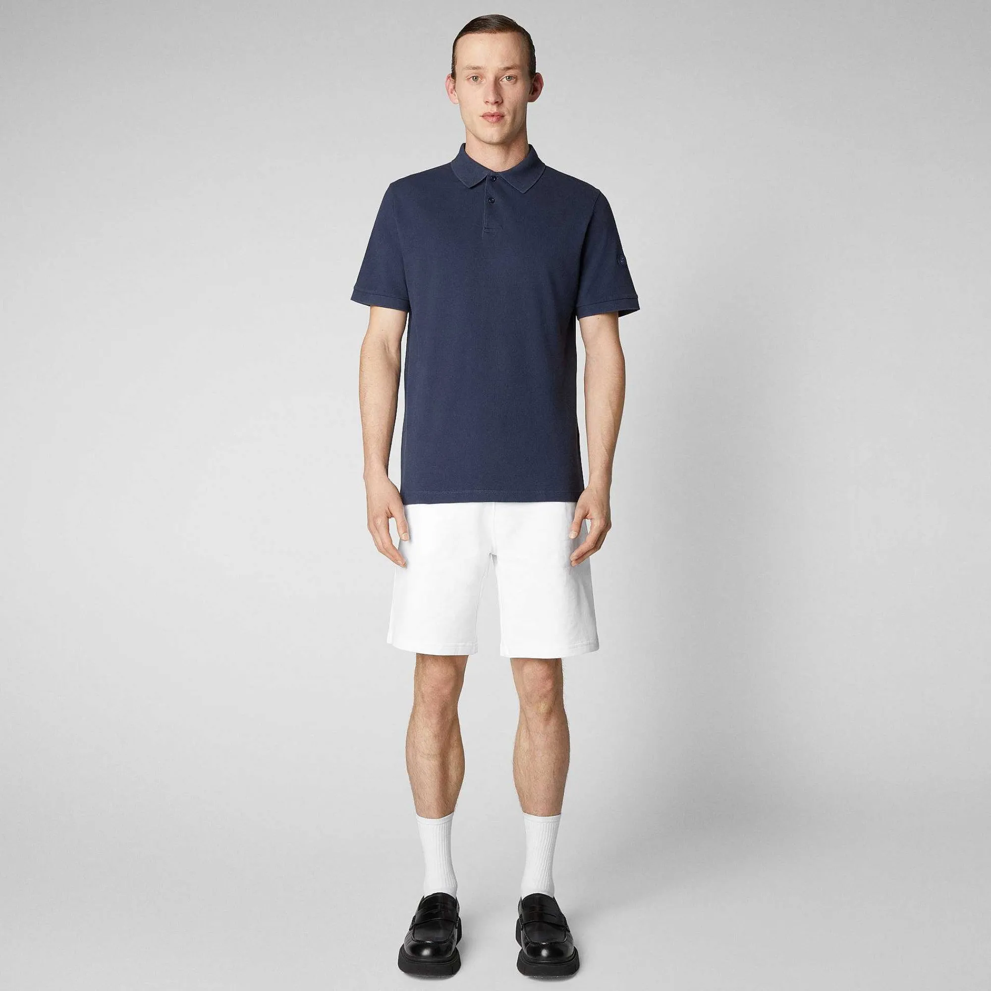 Menn Save The Duck Poloskjorte Man Orio I Marineblatt