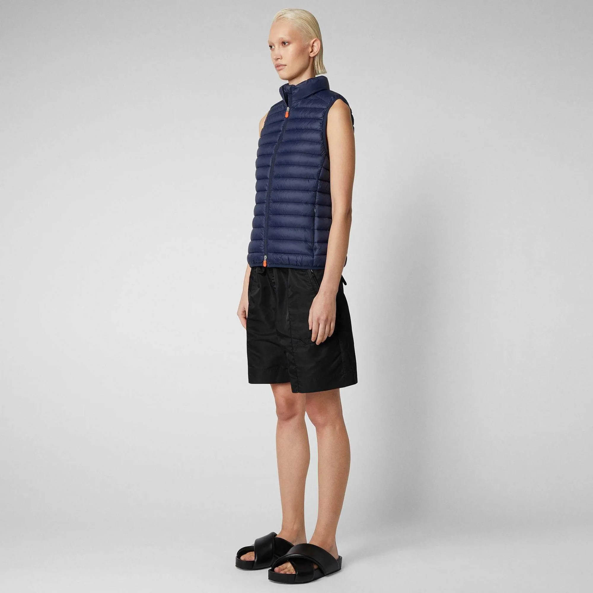 Kvinner Save The Duck Quiltet Damevest Charlotte I Marineblatt