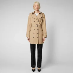 Kvinner Save The Duck Regnfrakk For Kvinner Audrey I Stardust Beige