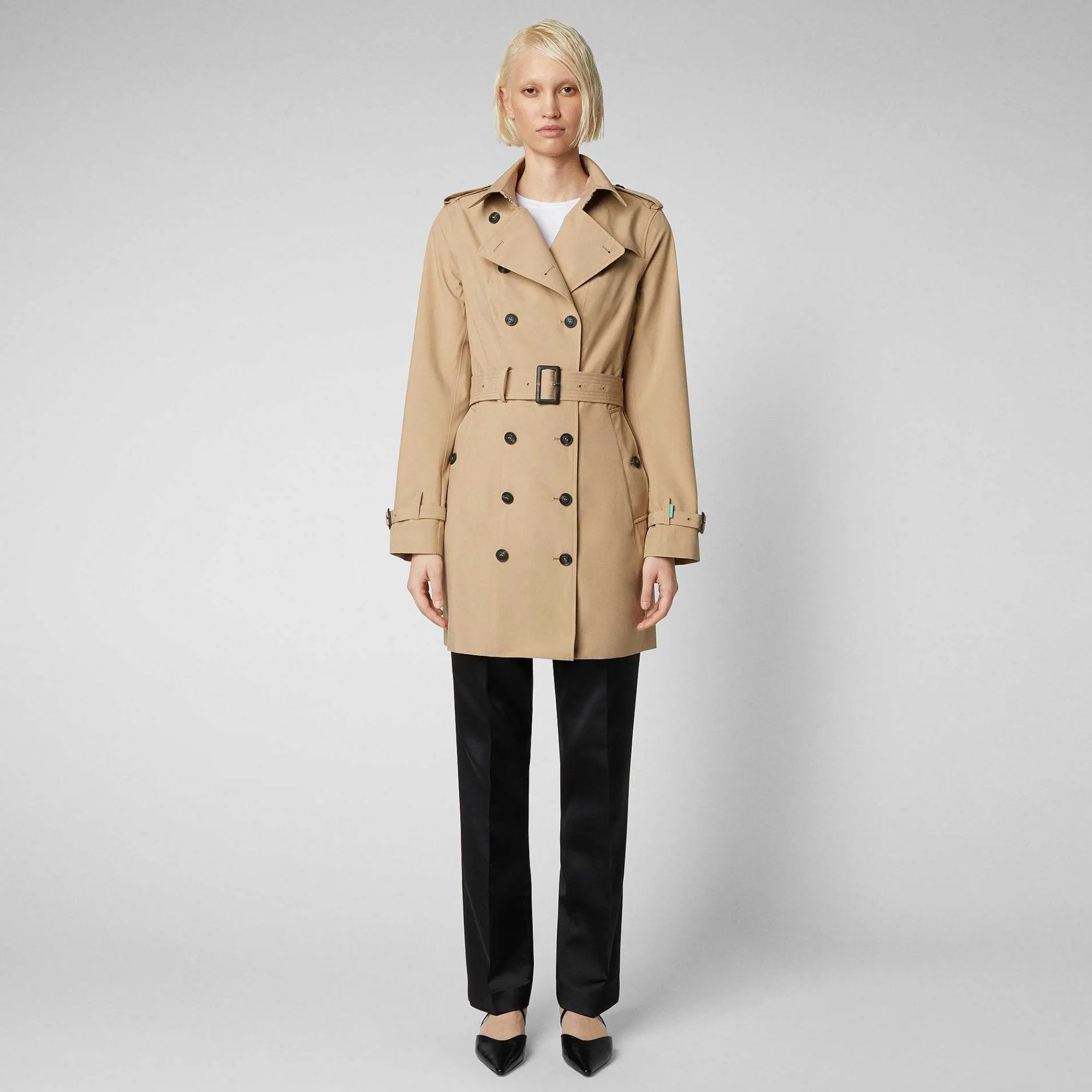 Kvinner Save The Duck Regnfrakk For Kvinner Audrey I Stardust Beige
