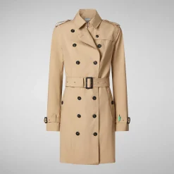 Kvinner Save The Duck Regnfrakk For Kvinner Audrey I Stardust Beige