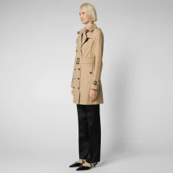 Kvinner Save The Duck Regnfrakk For Kvinner Audrey I Stardust Beige