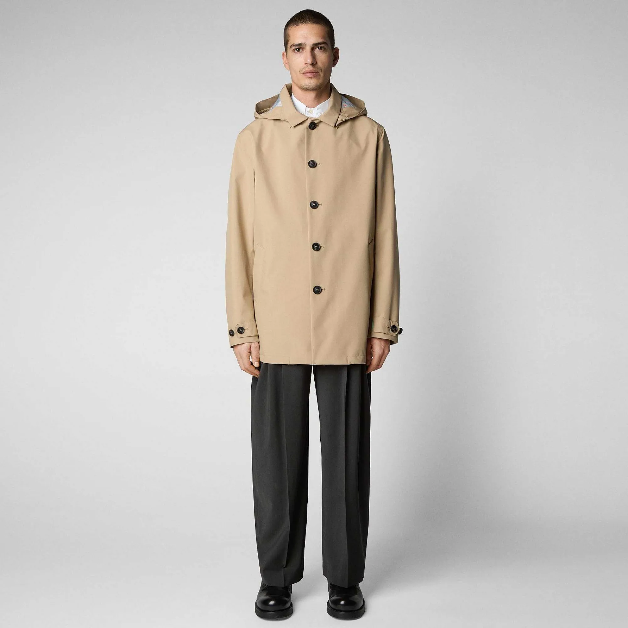 Menn Save The Duck Regnfrakk For Menn Benjamin I Stardust Beige