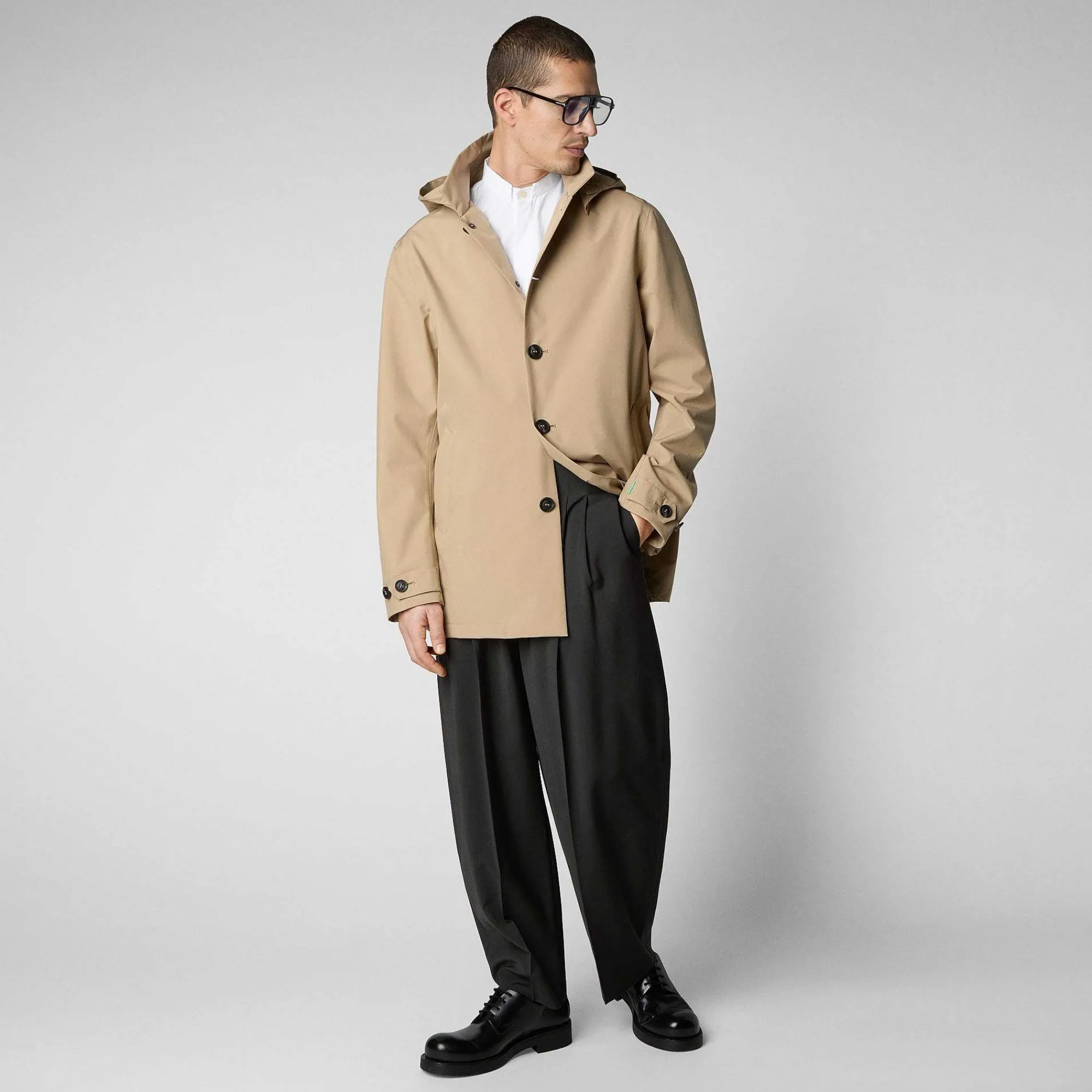 Menn Save The Duck Regnfrakk For Menn Benjamin I Stardust Beige