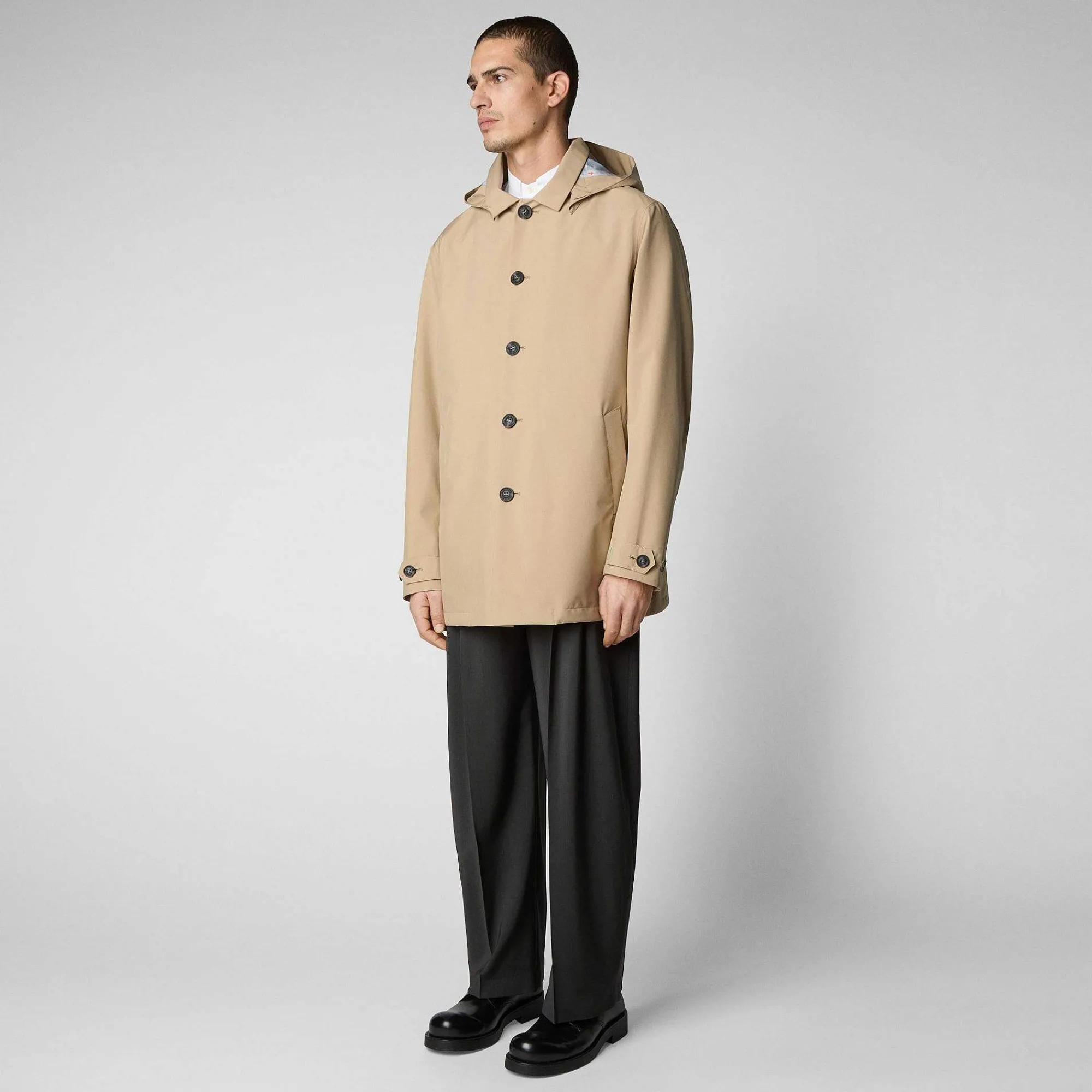 Menn Save The Duck Regnfrakk For Menn Benjamin I Stardust Beige