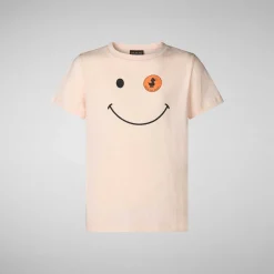 Gutt Save The Duck Unisex Asa T-Skjorte For Barn I Blek Rosa