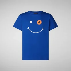 Gutt Save The Duck Unisex Asa T-Skjorte For Barn I Cyberbla