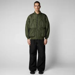 Kvinner Save The Duck Unisex Bomberjakke Ciara I Stovet Oliven