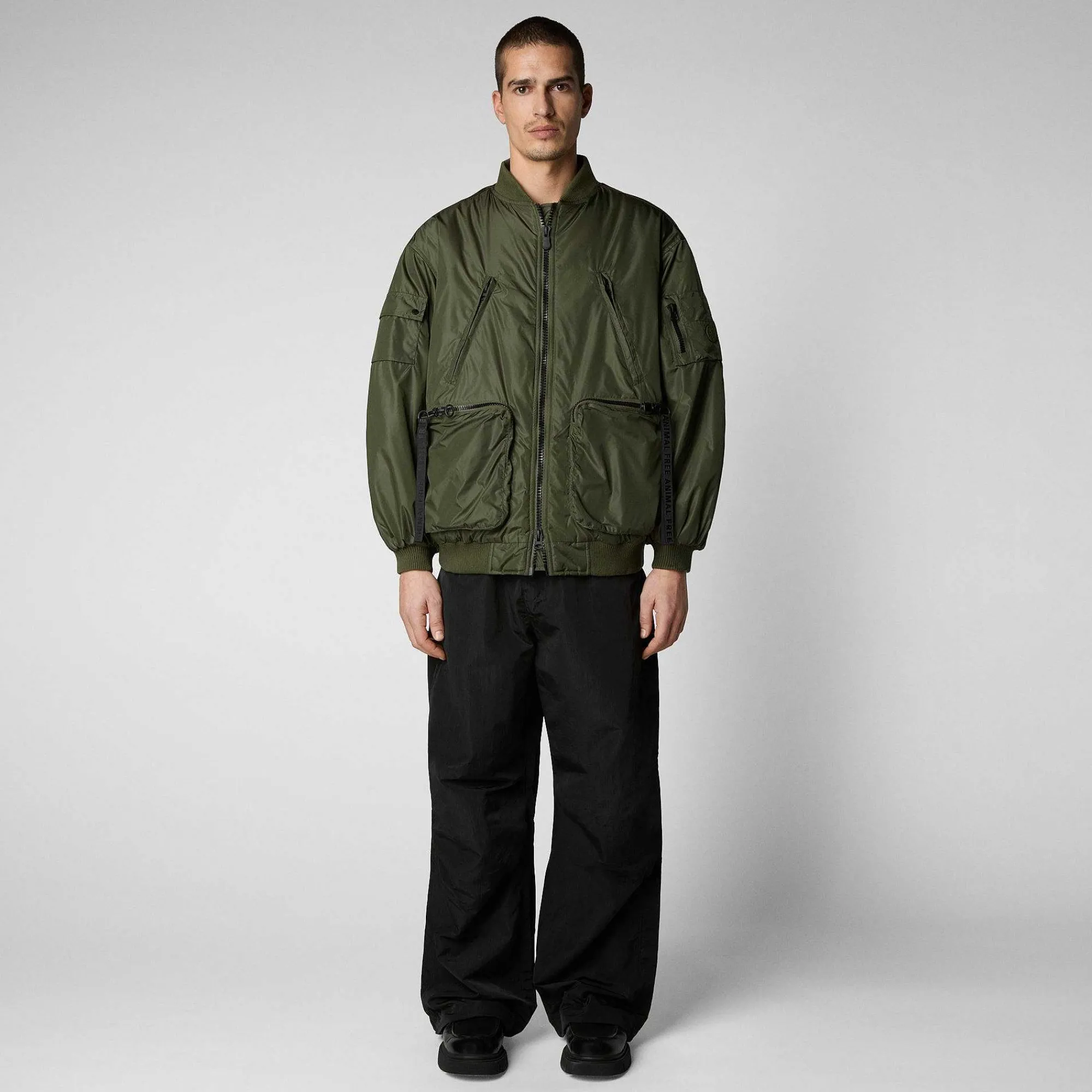 Kvinner Save The Duck Unisex Bomberjakke Ciara I Stovet Oliven