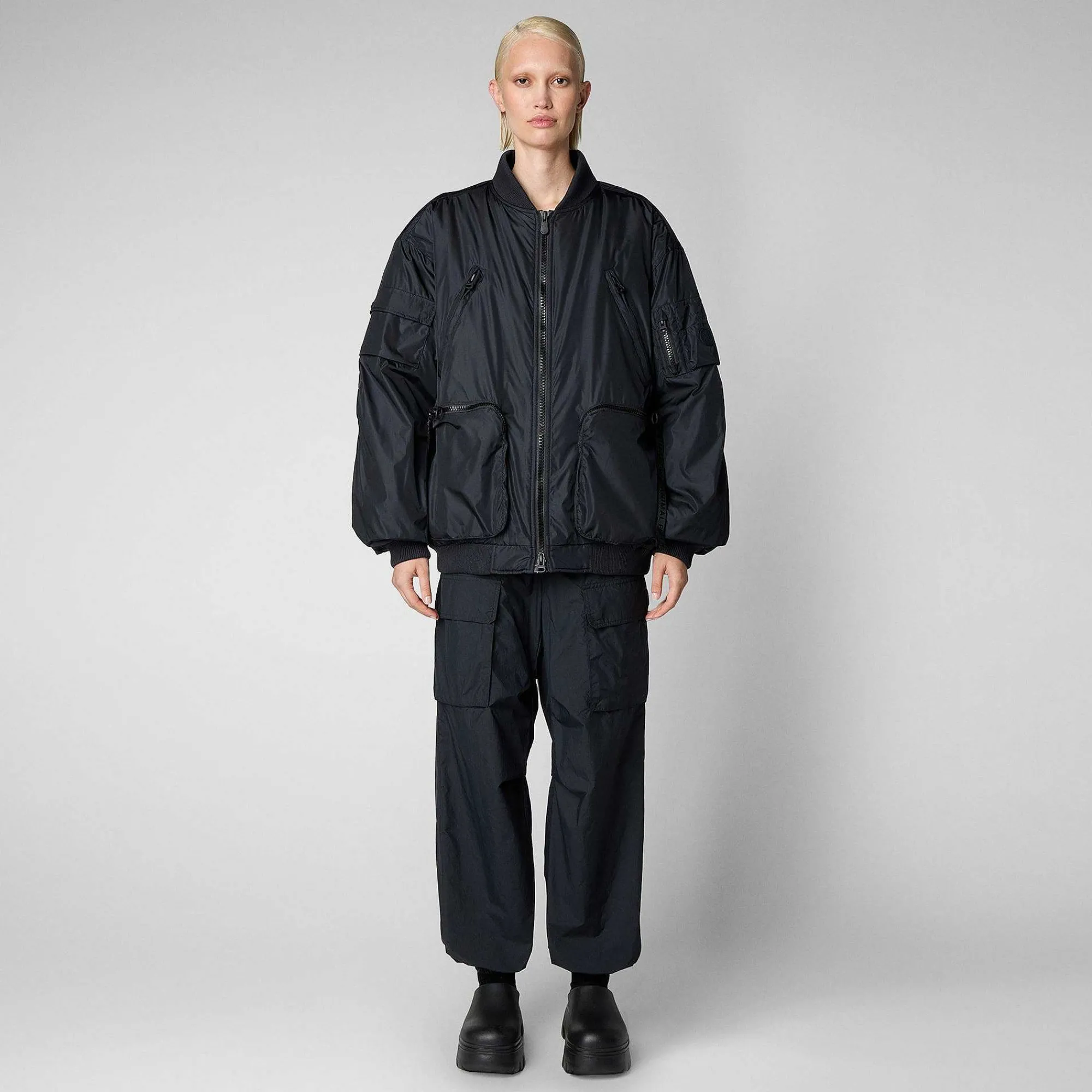 Kvinner Save The Duck Unisex Bomberjakke Usher I Nattblatt
