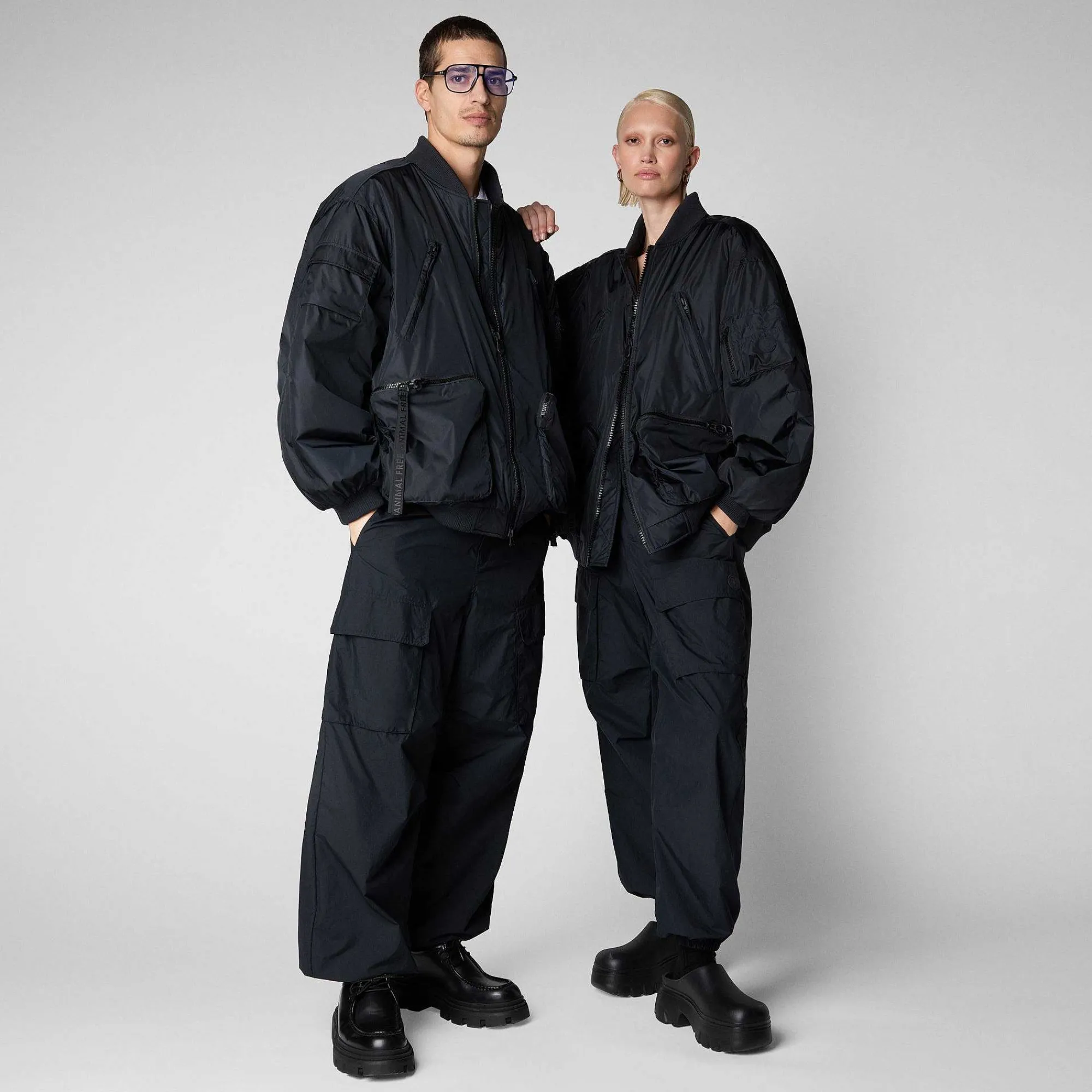 Kvinner Save The Duck Unisex Bomberjakke Usher I Nattblatt