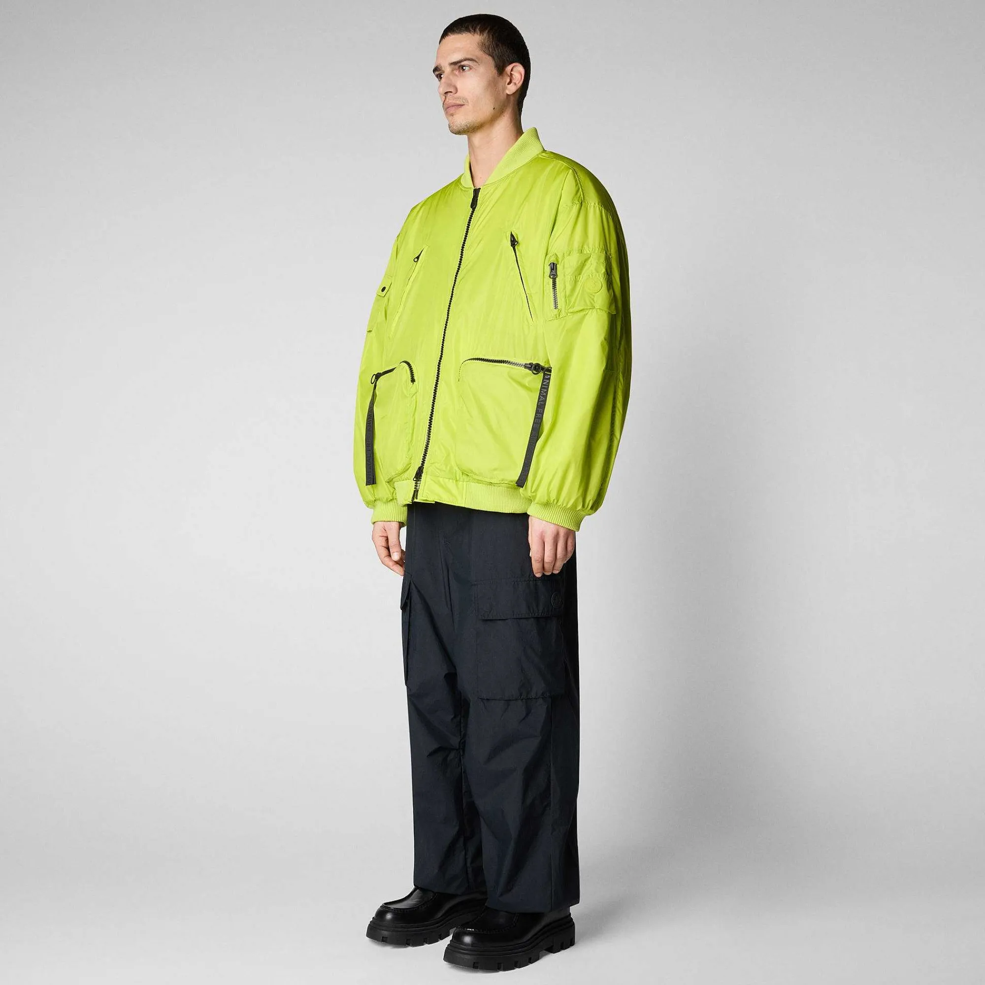 Kvinner Save The Duck Unisex Bomberjakke Usher In Lichen Green