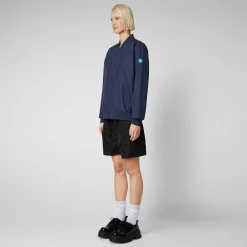 Kvinner Save The Duck Unisex Jakke Olen I Marinebla