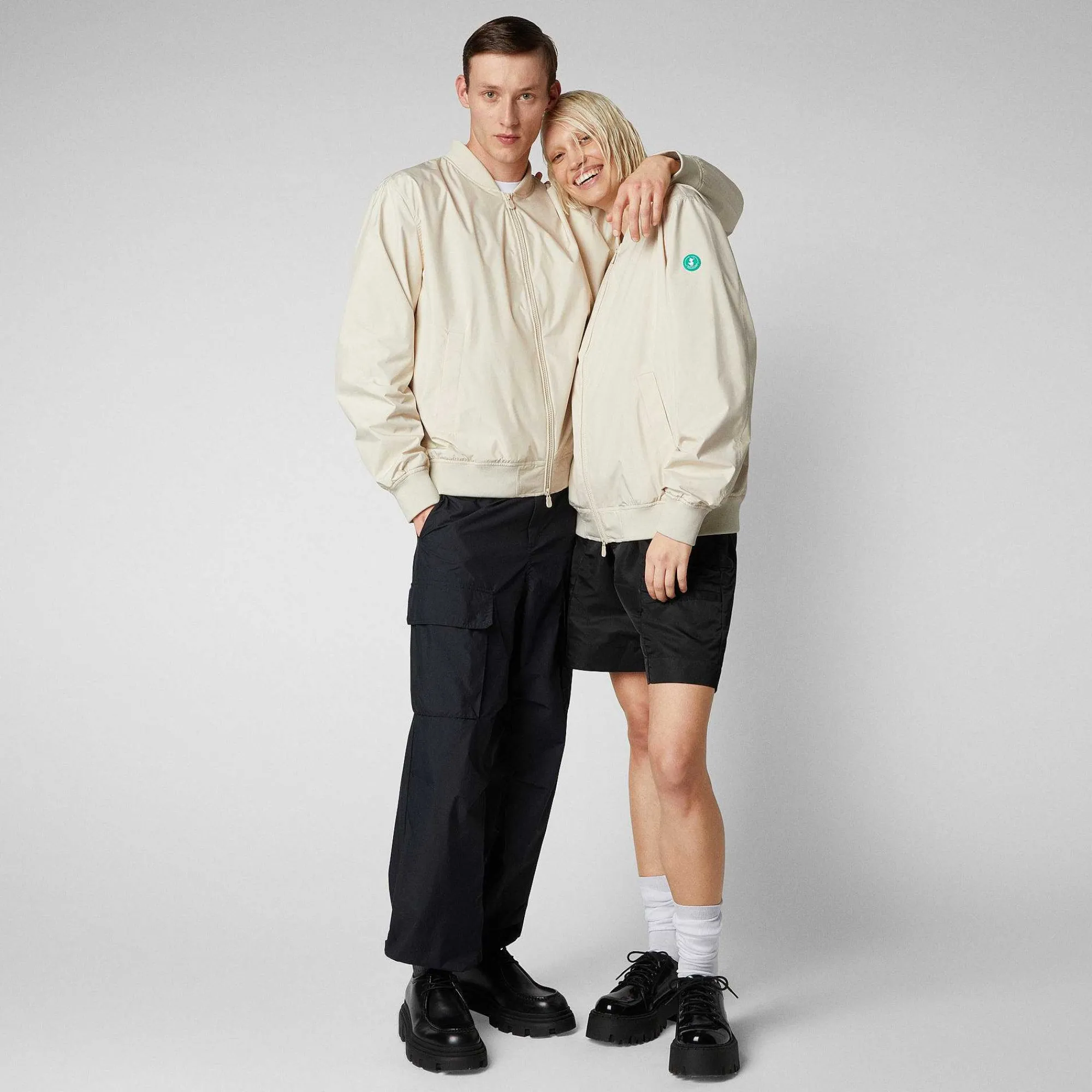 Kvinner Save The Duck Unisex Jakke Olen In Shore Beige