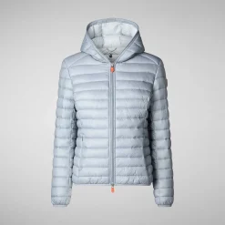 Kvinner Save The Duck Woman'S Animal Free Puffer Jacket Daisy In Rain Grey