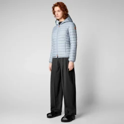 Kvinner Save The Duck Woman'S Animal Free Puffer Jacket Daisy In Rain Grey