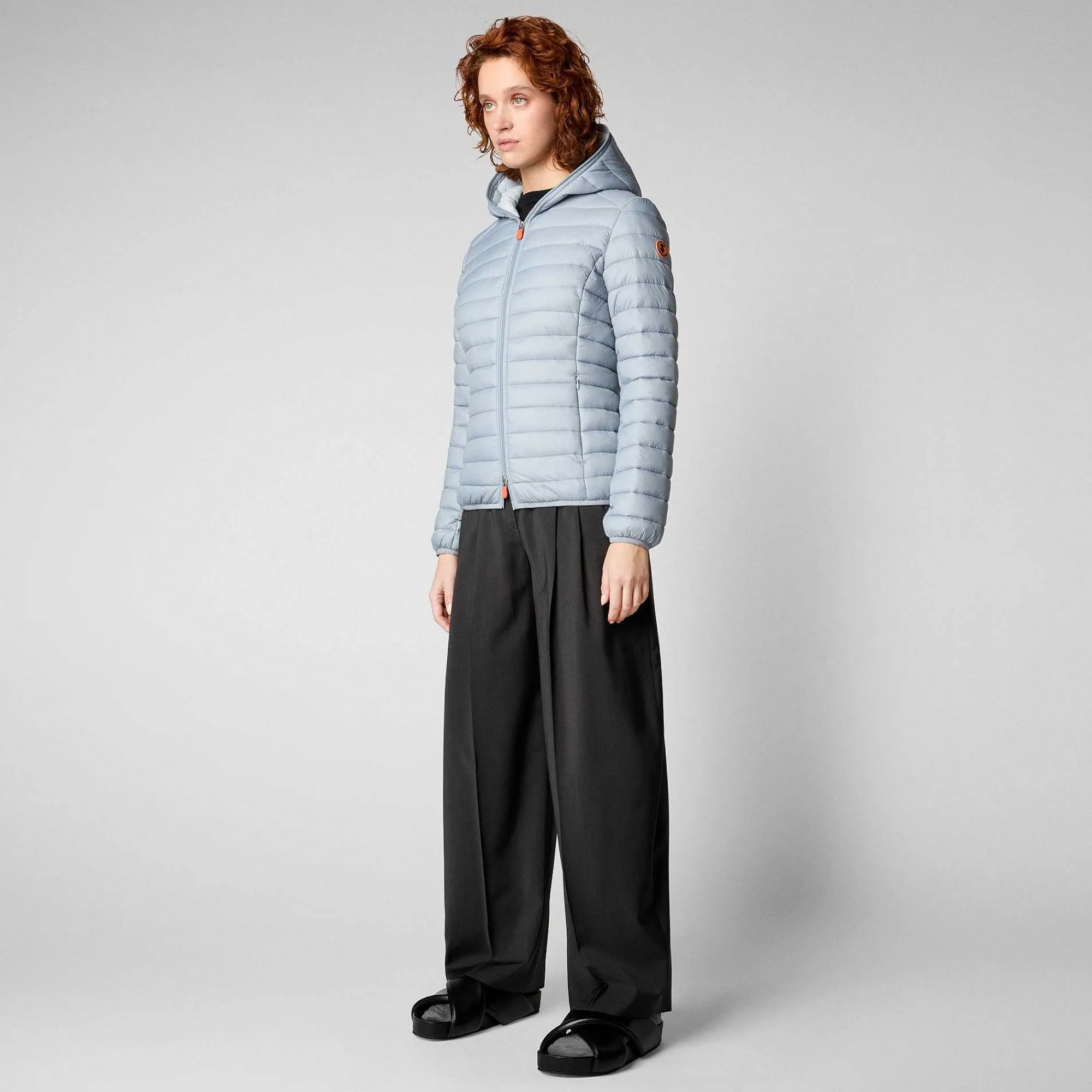 Kvinner Save The Duck Woman'S Animal Free Puffer Jacket Daisy In Rain Grey