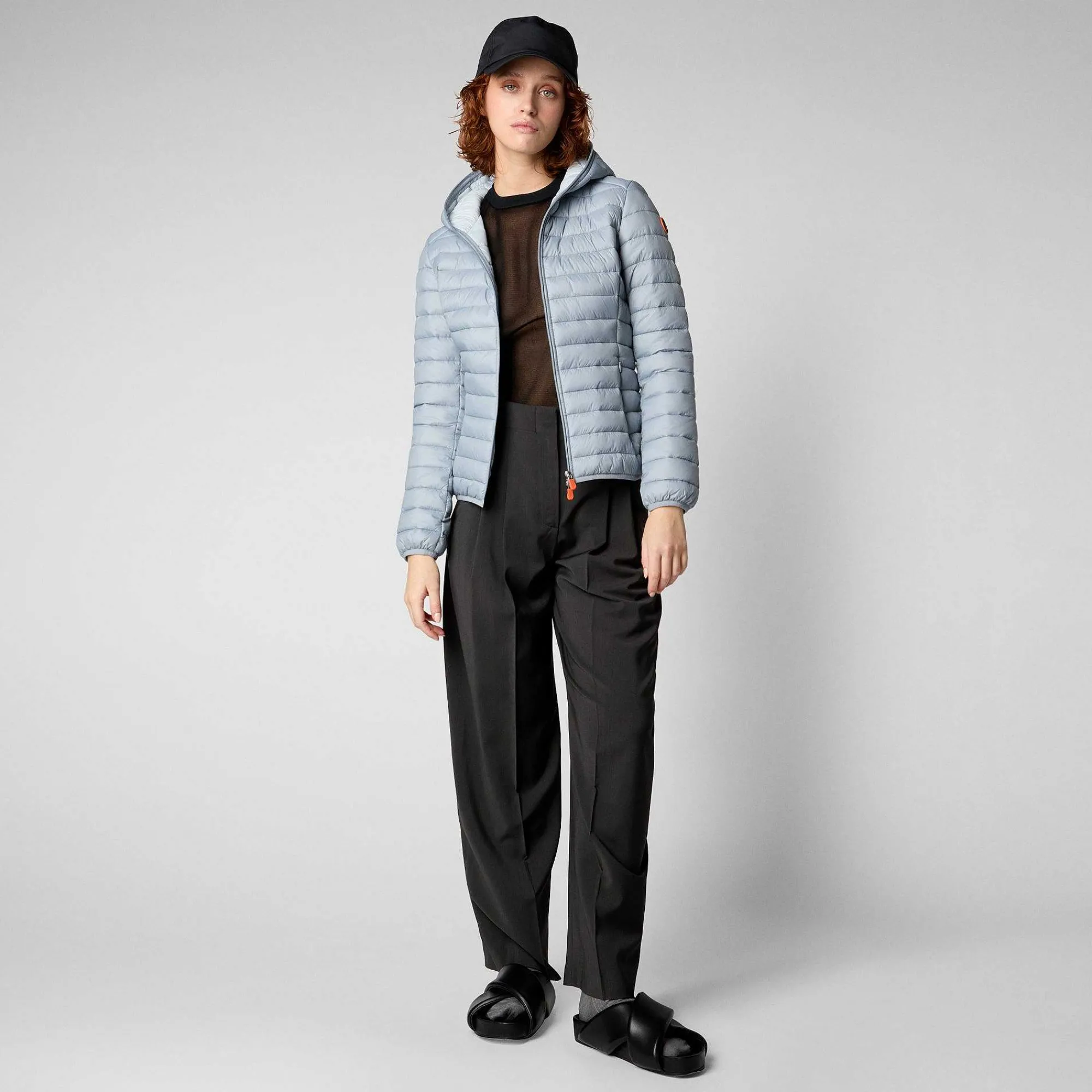 Kvinner Save The Duck Woman'S Animal Free Puffer Jacket Daisy In Rain Grey