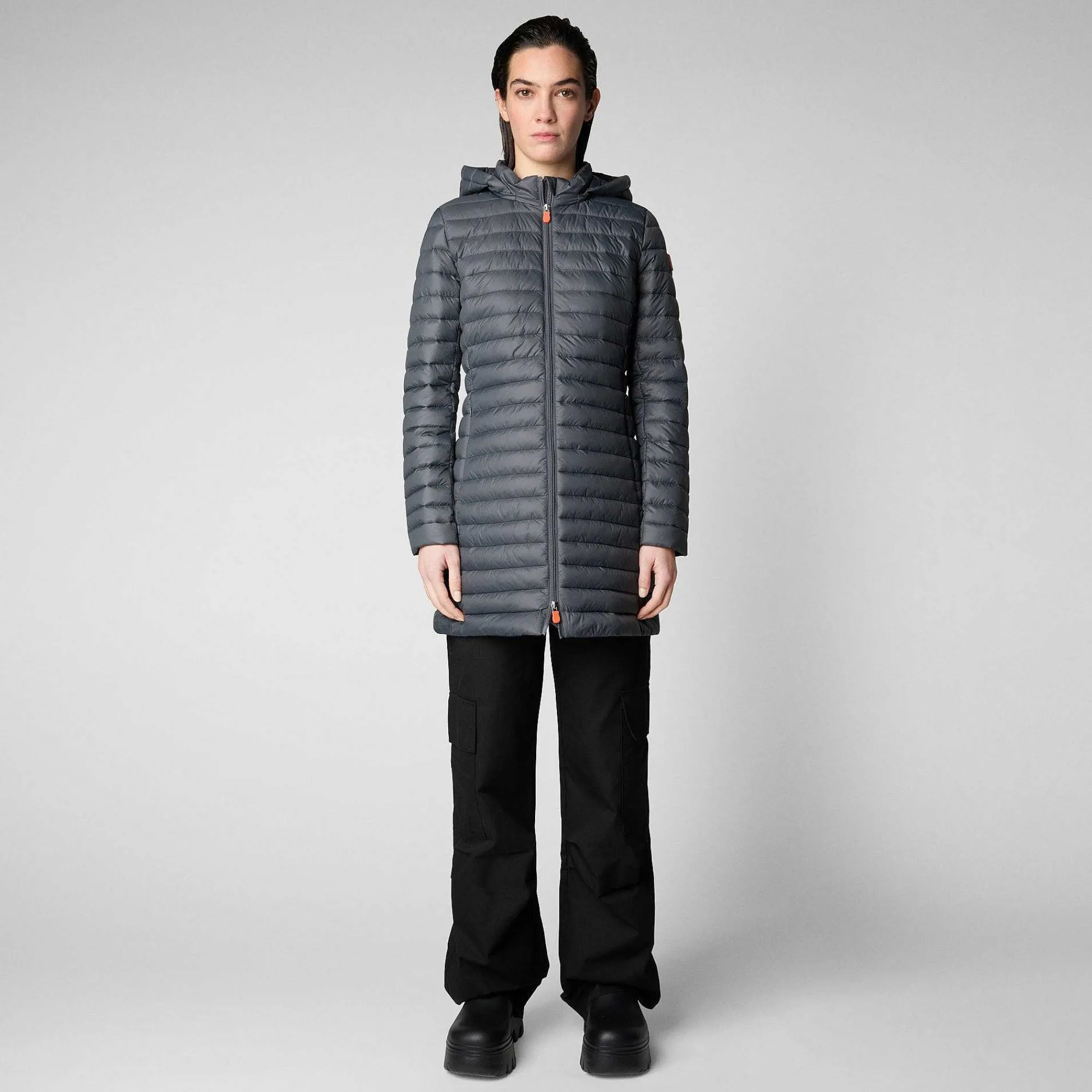 Kvinner Save The Duck Woman'S Animal Free Puffer Bryanna In Storm Grey