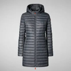 Kvinner Save The Duck Woman'S Animal Free Puffer Bryanna In Storm Grey