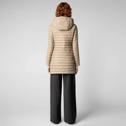 Kvinner Save The Duck Woman'S Animal Free Puffer Bryanna In Dune Beige