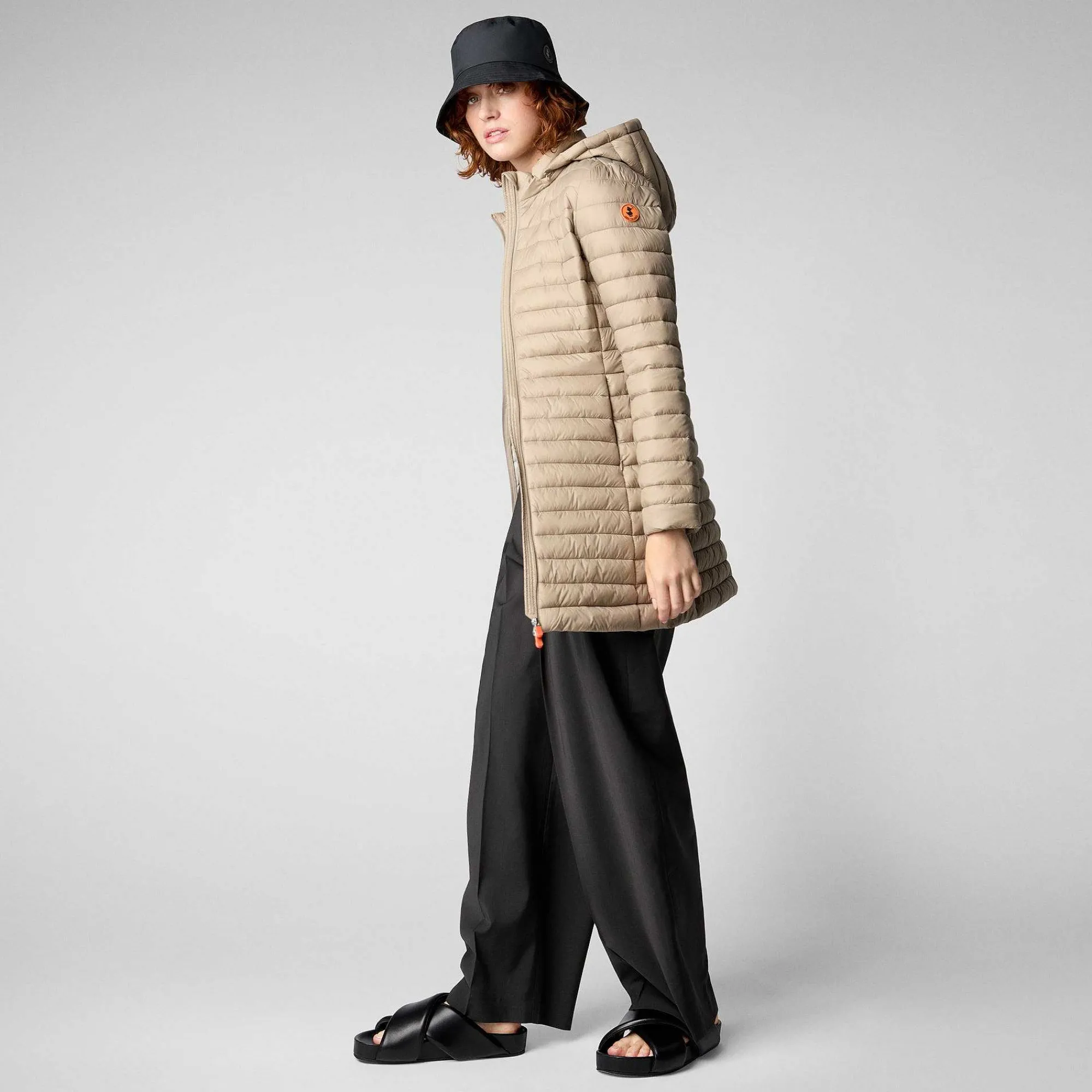 Kvinner Save The Duck Woman'S Animal Free Puffer Bryanna In Dune Beige