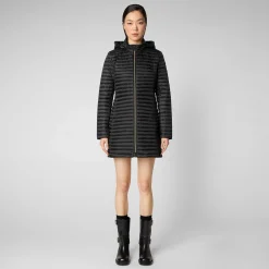 Kvinner Save The Duck Woman'S Animal Free Puffer Megs I Svart