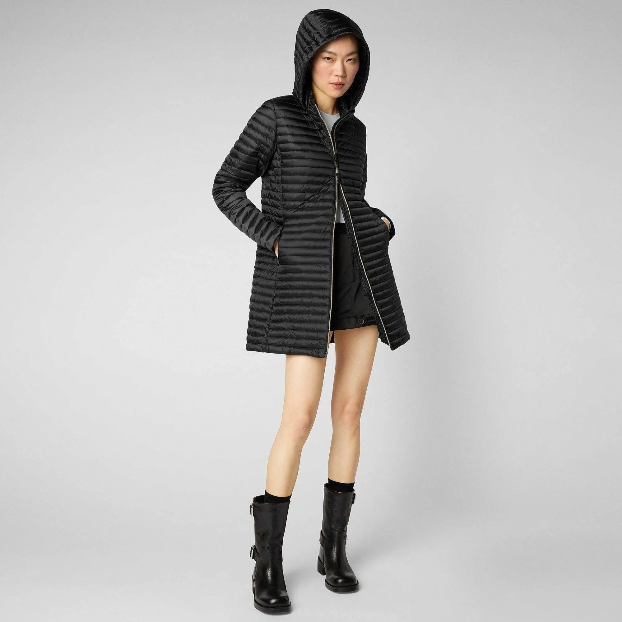 Kvinner Save The Duck Woman'S Animal Free Puffer Megs I Svart