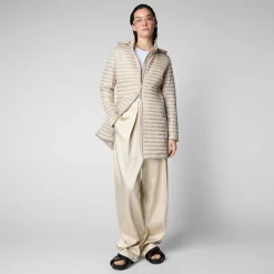 Kvinner Save The Duck Woman'S Animal Free Puffer Megs I Sandbeige
