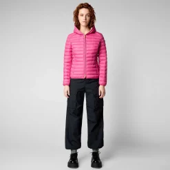 Kvinner Save The Duck Woman'S Animal Free Puffer Jacket Daisy In Gem Pink